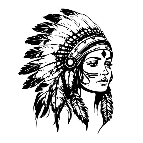 Cherokee Indian Line Art