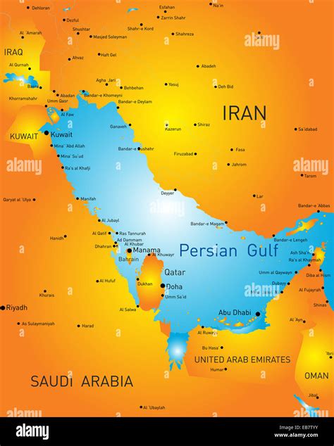 Persian Gulf Map Stock Photos & Persian Gulf Map Stock Images - Alamy