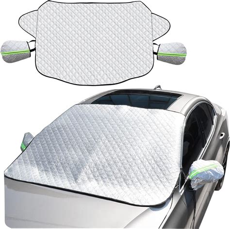 TSUGAMI Car Windshield Snow Cover with Side Mirror Cover, 4 Layers Winter Frost Protection for ...