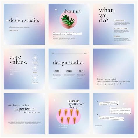 Gradient business graphic vector with editable text set | Free Vector