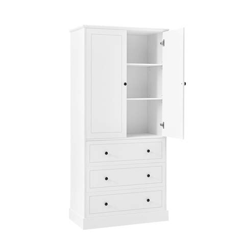 Hrinhom Unassembled 32.8-in x 69.2-in x 16.4-in White Freestanding ...