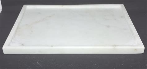 TEJASWI Craft Rectangular White Marble Tray (Size:-12x9 inch) for ...