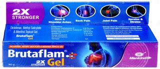 Brutaflam 2x Stronger Gel 30gm - Uses, Side Effects, Dosage, Price ...