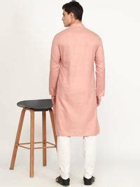 Pink Solid Cotton Blend Kurta for Men – The Kurta Company