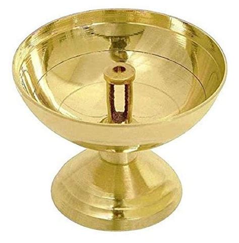 Buy Hari Har Exim Brass Diya Pyali Paro Akhand Diya with Stand Pack of ...