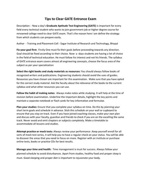 Image result for Gate Exam Tips