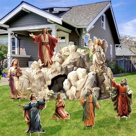 Amazon.com : 8 Pcs Large Religious Easter Decorations Religious Outdoor ...