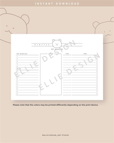 Image result for Daily Routine Planner