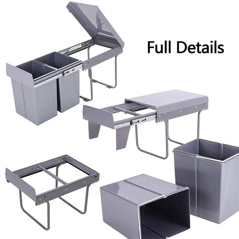Buy uyoyous Pull Out Trash can Under Cabinet 40 Quart Double Sliding ...