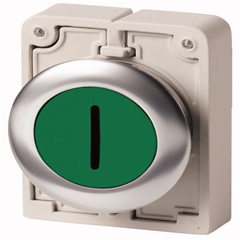 Eaton M30I-FDR-G-X1 Ф30 Düz Tasarım Metal Buton Kafası, Kalıcı, Yeşil ...