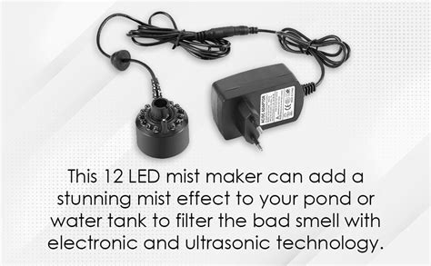 xcluma 24V 12 LED With Adapter Color Changing Ultrasonic Mist Maker ...