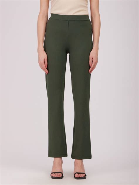 Buy Olive LivIn Bootcut Pants Online | FableStreet