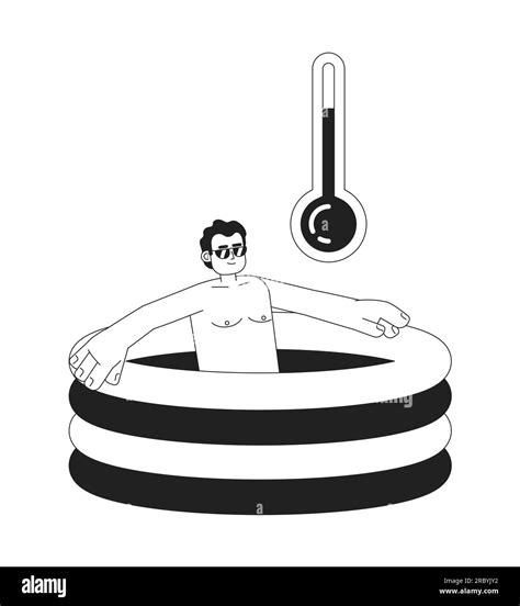 Swimming pool temperature high monochrome concept vector spot ...