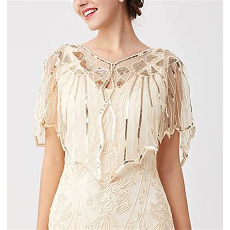1920s Shawl Wraps Sequin Beaded Evening Cape Bridal Shawl Bolero ...
