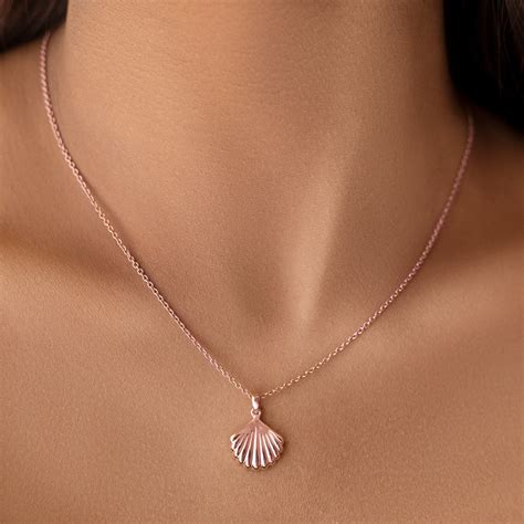 Rose Gold Sea Shell Pendant – 925 Sterling Silver Chic