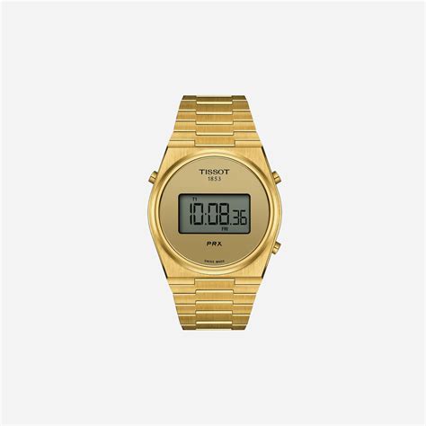 Tissot PRX Digital 40mm Yellow Gold PVD Stainless Steel Quartz Watch ...