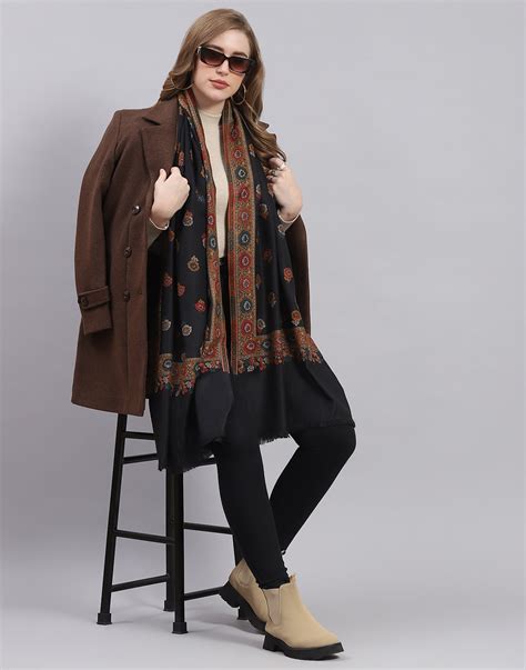 Buy Women Black Self Design Stole Online in India - Monte Carlo
