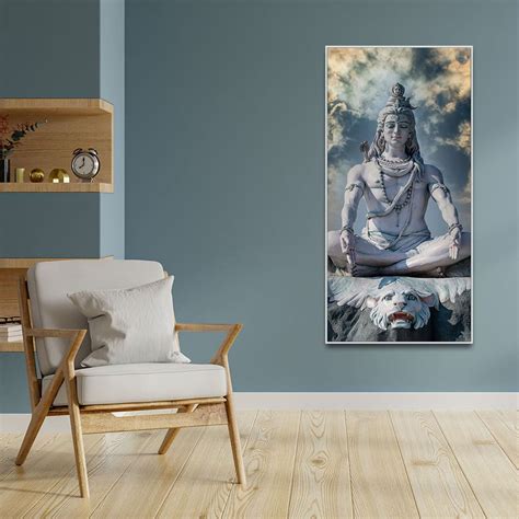 Adiyogi Shiva Meditating Premium Canvas Wall Painting – Vibecrafts