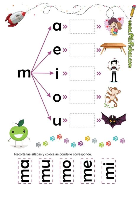 Tabla 1 Ejercicio de lecto escritura silabas con ma me mi mo mu ...