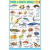 FISHES & AQUATIC ANIMALS CHART SIZE 50 X 75 CMS