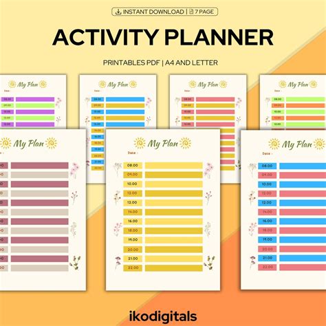 Image result for Printable Activity Planner