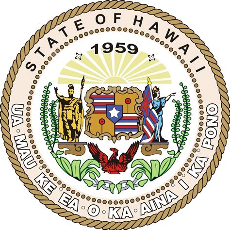 Hawaiʻi State Seal -- The State Motto is "Ua mau ke ea o ka ʻāina i ka ...