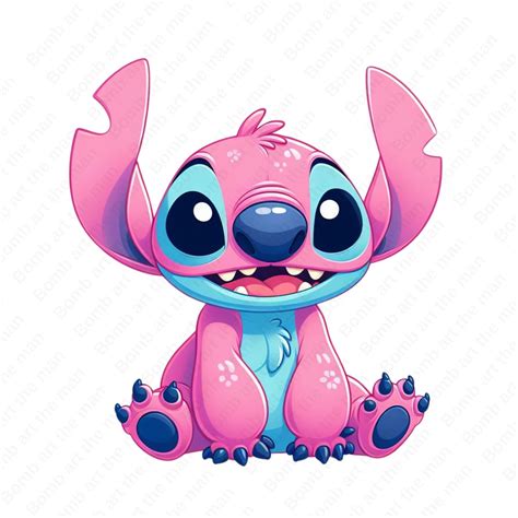Cute Stitch Angel clipart, Stitch Angel png, Stitch Pink clipart ...