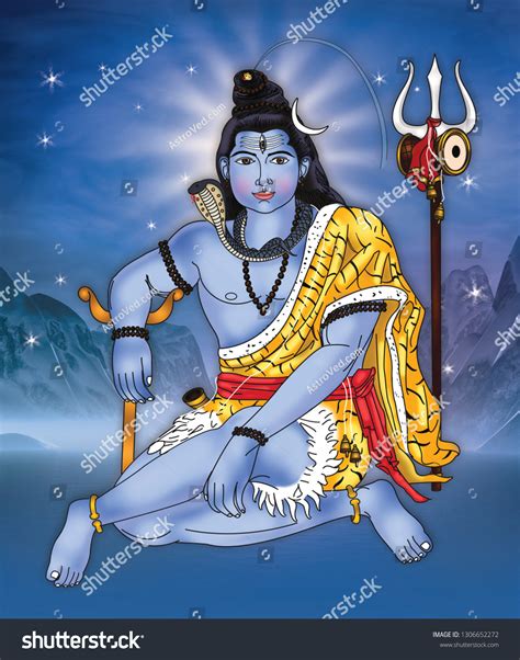 Shiva Known Destroyer Within Trimurti Hindu Stock Illustration ...