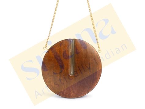 Elegant Wooden Round Hanging Planter with Glass Tube & Sling Chain – Srjana