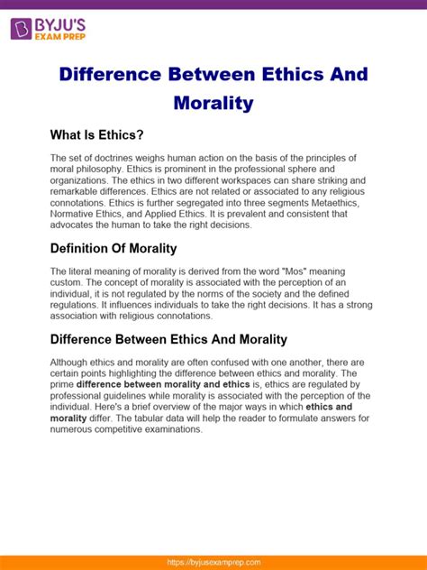 Difference Between Ethics and Morality 98 | PDF | Morality | Liberal ...