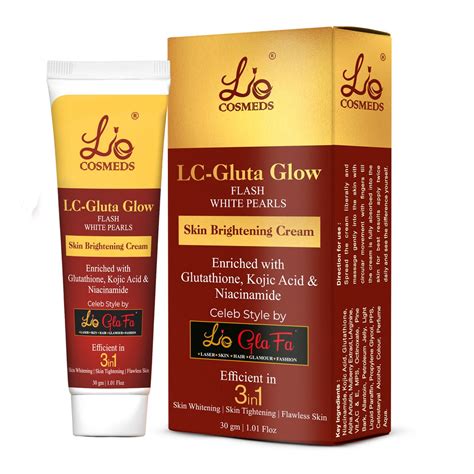 LC Gluta Glow Flash White Pearls Cream for Skin Whitening, Skin Tighte ...