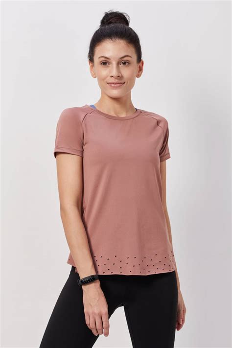 Half-Sleeves Stylish Workout Top - Mocha Mousse