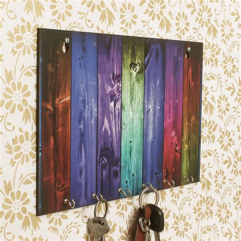 eCraftIndia Abstract Theme Wooden Key Holder with 6 Hooks : Amazon.in ...