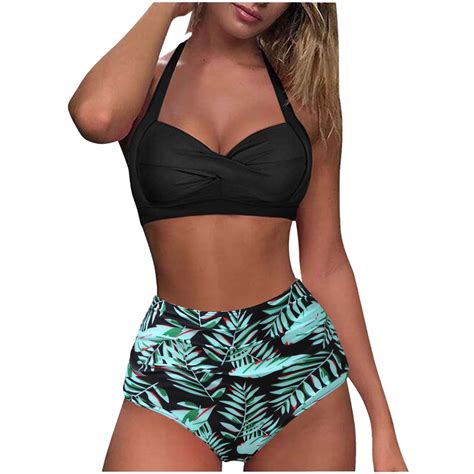 Vintage Polka Dot Bikini Swimsuit for Womens Retro High Waisted Bathing ...