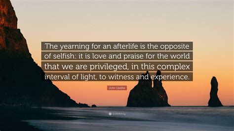 John Updike Quote: "The yearning for an afterlife is the opposite of ...