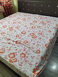 Amazon Brand - Solimo Jasmine Zest 144Tc 100% Cotton Double Bedsheet ...