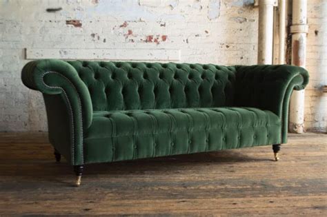 Fabric Velvet 3 Seater Modern Handmade Classic 3 Seater Chesterfield S ...
