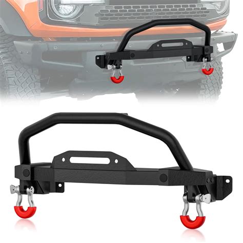 Buy Front Bumper Bull Bar with Winch Plate & D-Rings Compatible with ...