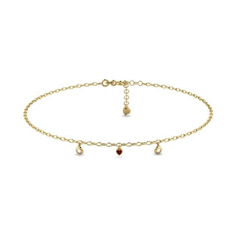 Order Women's Anklet Gnitulf in Heart cut 0.1 Carat 14ct Yellow Gold ...