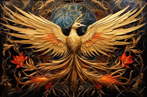 Premium AI Image | Gilded phoenixes symbols of rebirth and resurrection ...