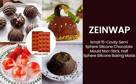 Zeinwap Small 15-Cavity Semi Sphere Silicone Chocolate Mould Non-Stick ...