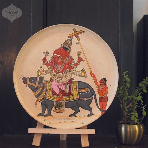 12" Tirupati-style Lord Ganesha Wall Decor Plate – Trove Craft India