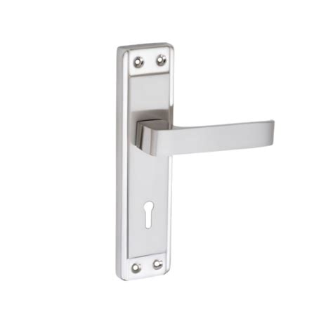 Iron Mortise Door Handle Set with Lock Body, Finish Black Silver, (3 K ...