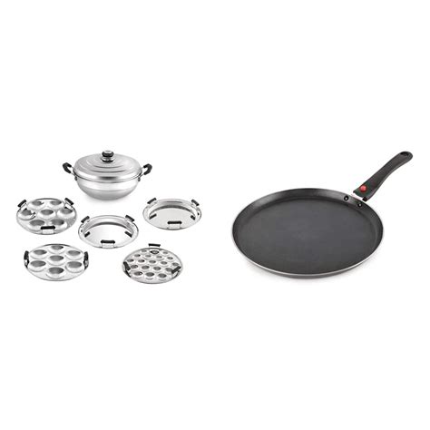 Cello Stainless Steel Induction Base Idli Cooker and Multi Kadhai, 6 ...