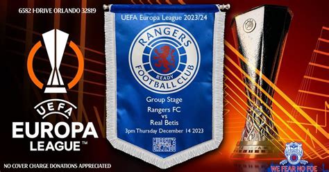 EUROPA LEAGUE GROUP STAGE: RANGERS vs. Real Betis, Murphy's Pub Orlando ...