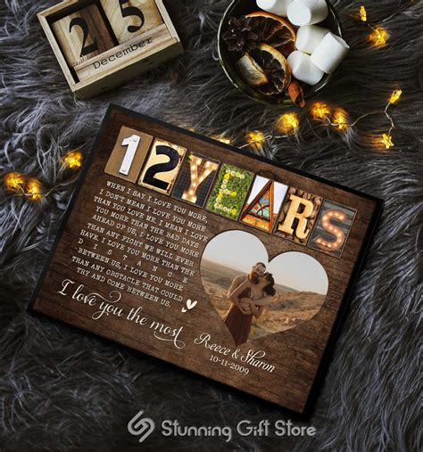 12th Year Anniversary Gift, 12th Anniversary Gift, 12 Year Anniversary ...