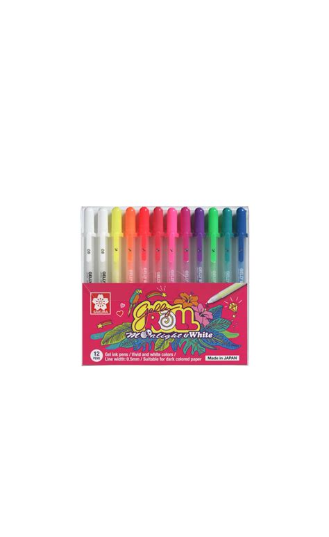 Sakura Gelly Roll Moonlight Pack of 12 Pens in Assorted colors (10 moo ...