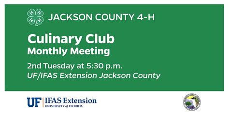 4-H Culinary Club Meeting, Jackson County 4-H, UF/IFAS Extension ...