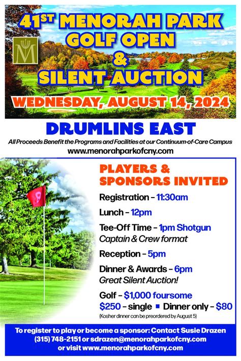 41st Menorah Park Golf Open & Silent Auction, 800 Nottingham Rd ...