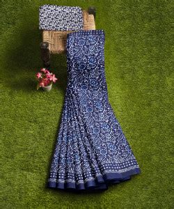 Buy LOVWEAR Floral Print Daily Wear Pure Cotton Blue Sarees Online ...